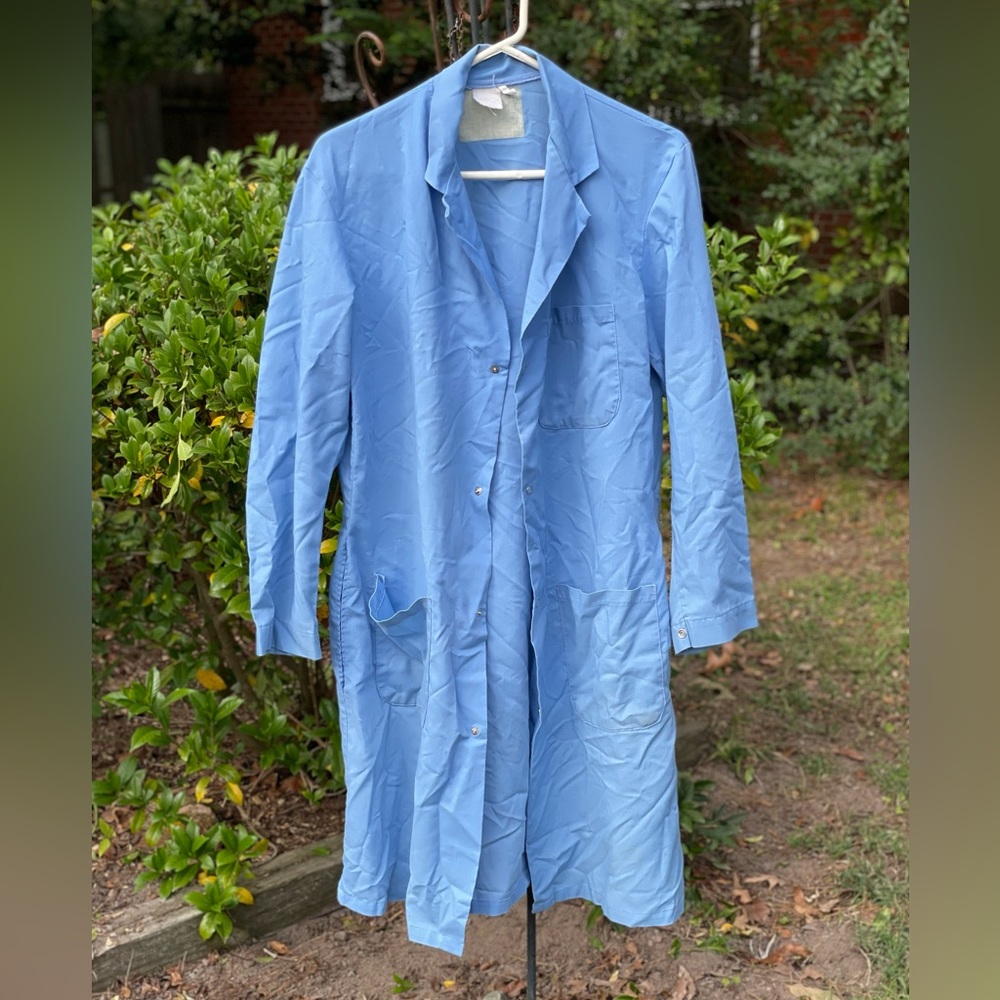 Vintage blue lab coat Womens L Halloween costume doctor scientist